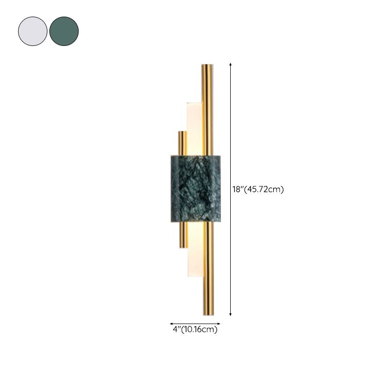 Single White/Green Contemporary LED Shaded Statement Bathroom Vanity Light