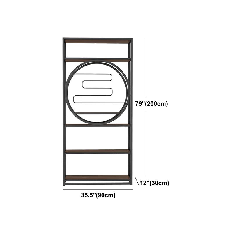 Geometric Shelf Bookshelf Metal and Wooden Bookcase for Home Office