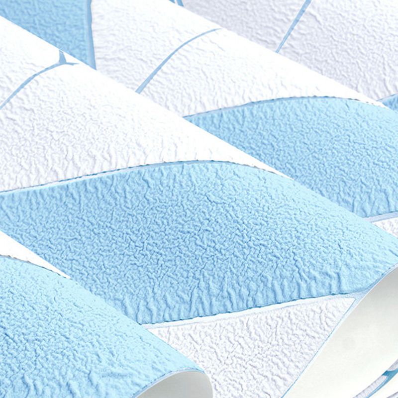 Flock Textured Wallpaper Chevron Teenage Bedroom Wall Decor with Color-Block Design