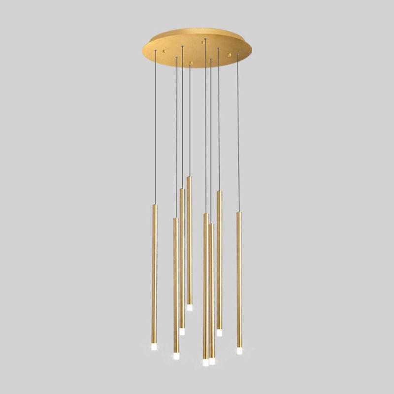 LED Sticks Pendant Lighting Minimalistic Metal Staircase Ceiling Suspension Lamp with Acrylic Shade