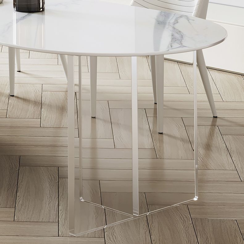 Sintered Stone Dining Table Modern Style Dining Table with Acrylic Base