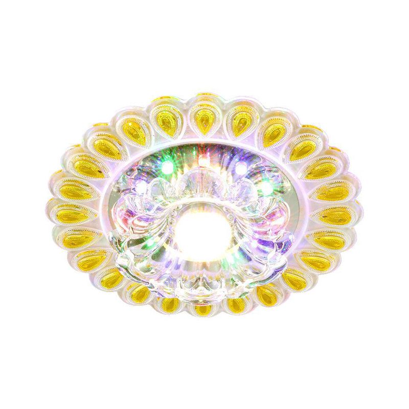 Plafoniera da incasso a petalo di cristallo Moderna lampada da incasso a LED in bianco con finiture a goccia