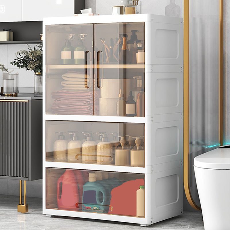 Modern Style Youth Armoire Plastic Bedroom Hanging Clothes Rack with Door