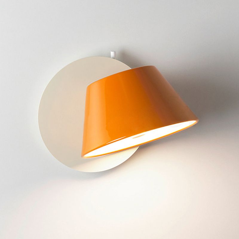 1 Light Drum Wall Sconce Modern Style Metal Wall Lighting for Living Room