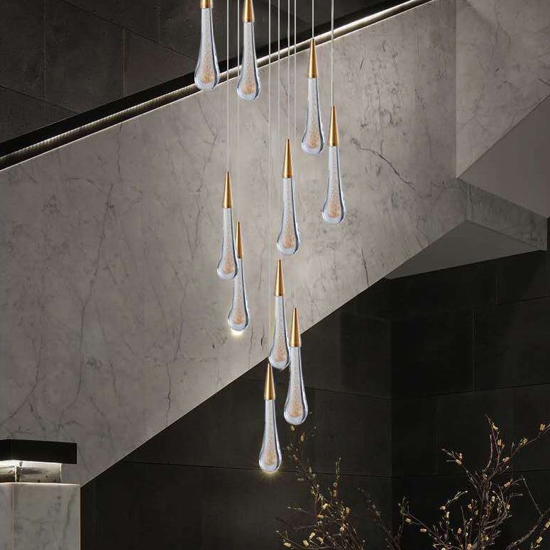 Ultra-moderne Einfachheit Tränen hängen Deckenleuchte Kristall-Aufhängungs-Anhänger Licht für das Restaurant