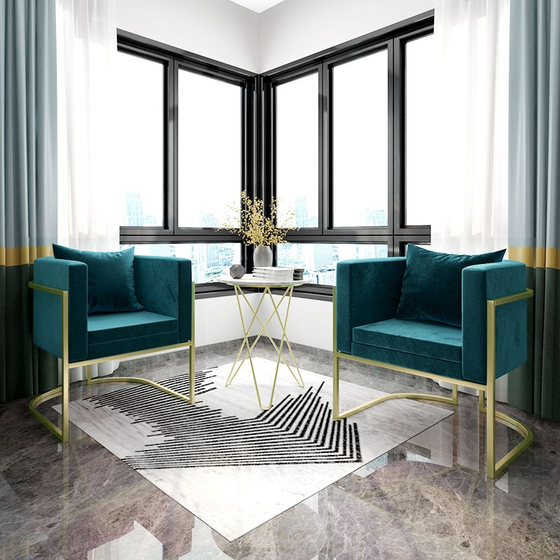 Scandinavian Armless Solid Back Chair for Home Fabric Dining Side Chair