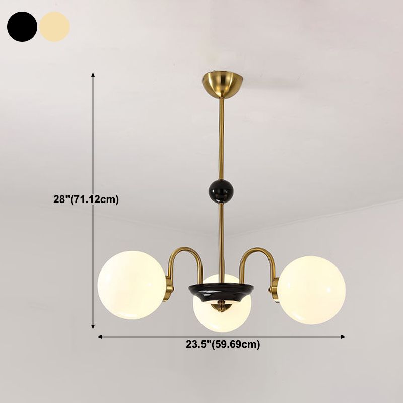 Glass Spherical Shape Chandelier Modern Style Multi Light Chandelier Light for Bedroom