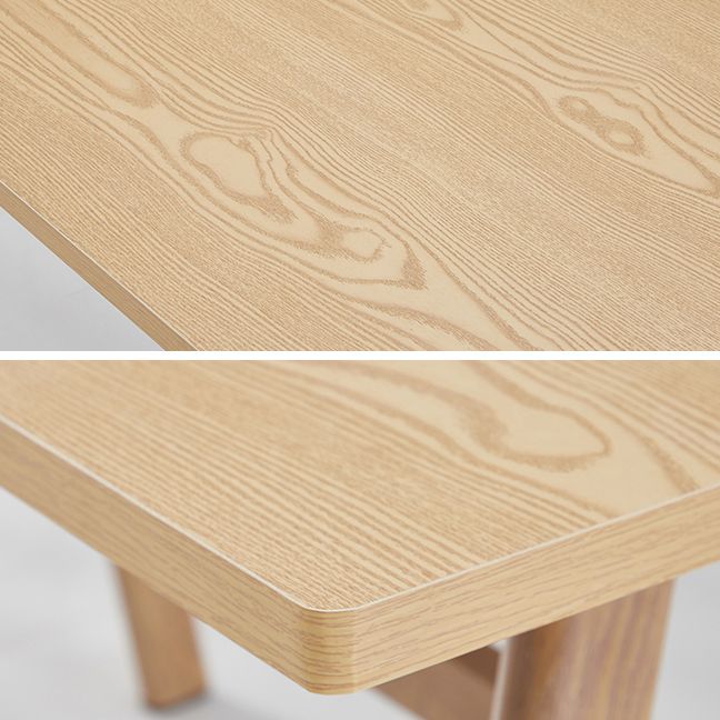 5 Pcs MDF Modern Dining Room Set with Rectangle Table and Pedestal Base Dining Set