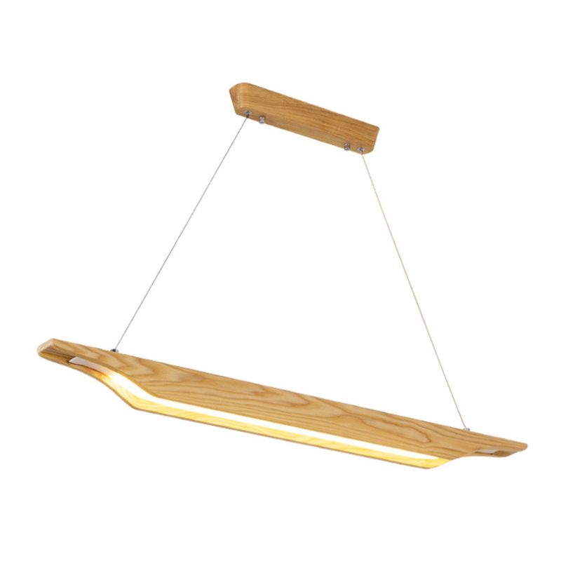 Lineare hölzerne Anhänger Beleuchtung moderne LED Beige Hanging Deckenlampenlampe in weiß/warmem/natürlichem Licht