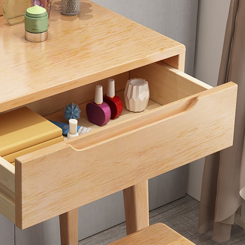 4 Drawers Vanity Set 15.74" Wide Solid Wood Make-up Vanity with Stool