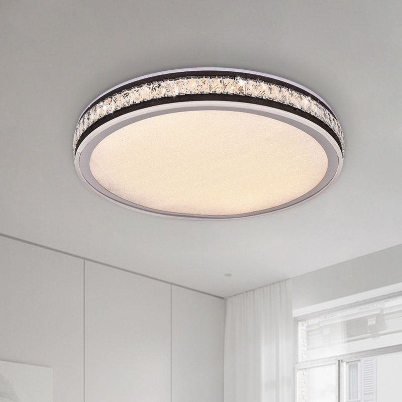 Zwarte Afwerking Ronde Flushmount Plafond Lamp Minimal LED Crystal Flush Mount Fixture