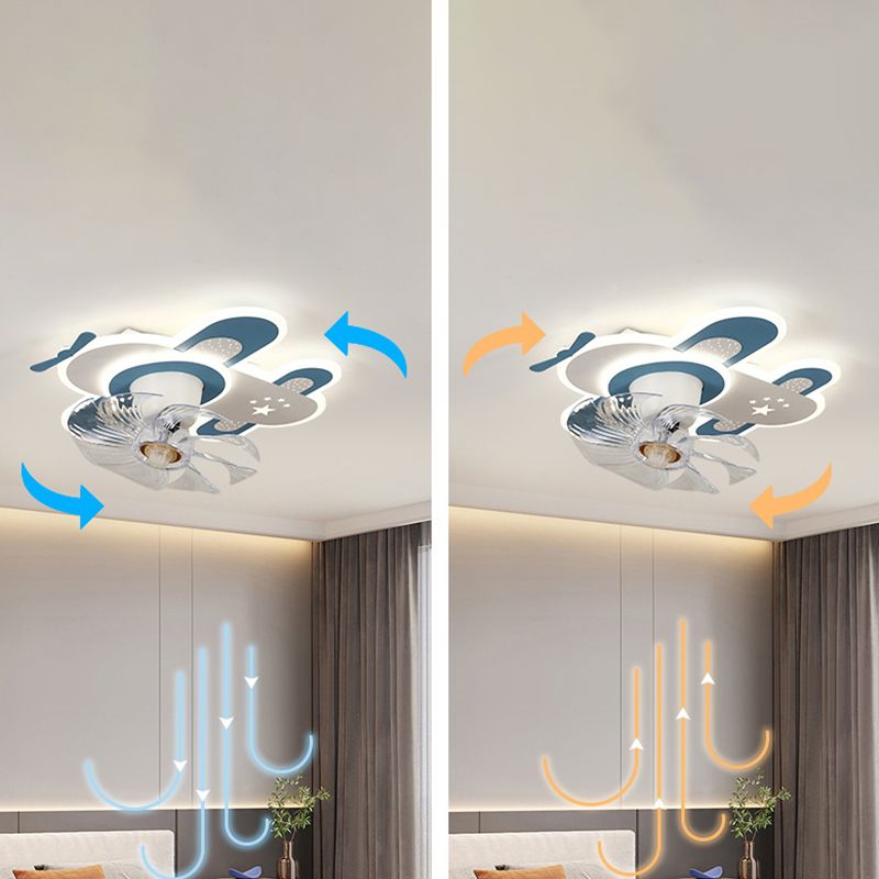 7-Blade Children Ceiling Fan LED Fan with Light for Dining Room