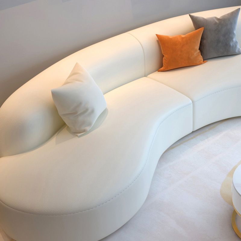 Curved Armless Sectional Sofa Faux Leather Stain-resistant Sectional