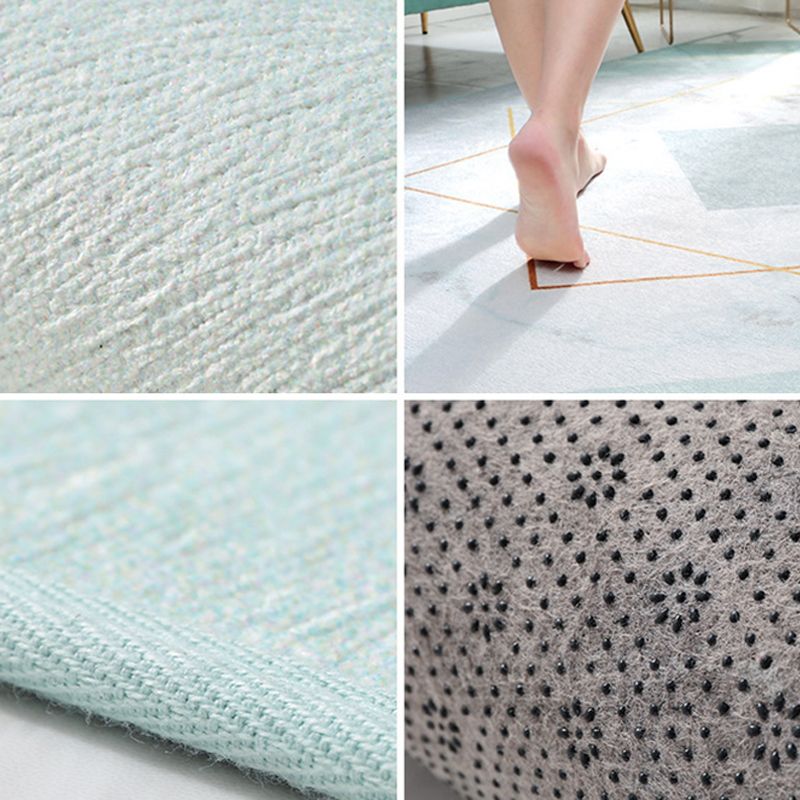 Glam Geometric Print Rug Multicolor Contemporary Rug Polypropylene Machine Wash Anti-Slip Pet Friendly Rug for Home