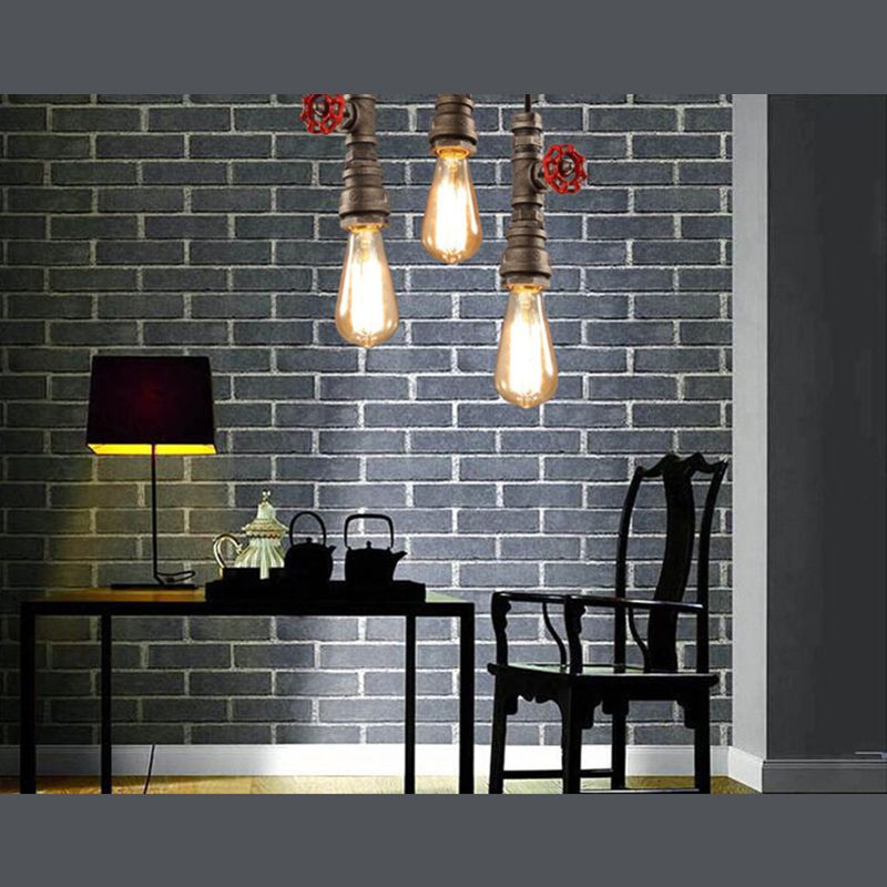Industrial Exposed Bulb Multi-Pendant Chandelier Metal Chandelier Lights