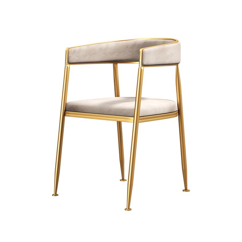 Glam Metal Armless Dining Chair Open Back Dining Side Chair for Home Use