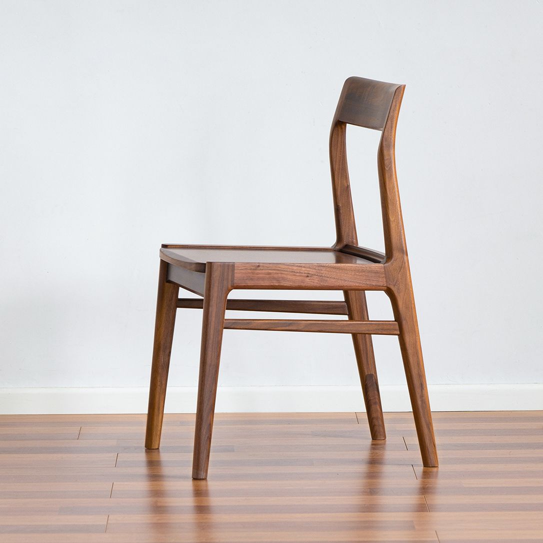 Contemporary Side Chair Wood Open Back Dining Chair for Home