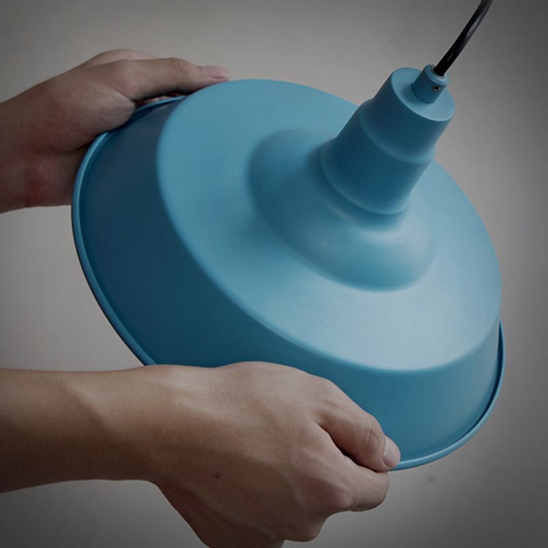 Lampada di sospensione del fienile in stile fabbrica 1 lampadina a ciondolo in metallo per il ristorante