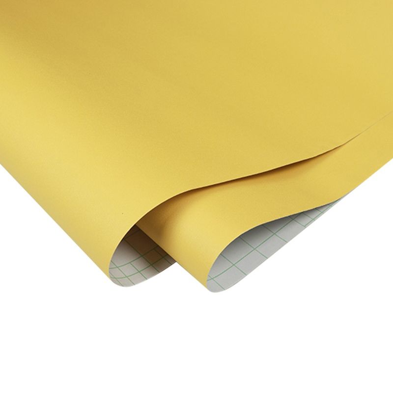 Modern Solid Removable Wallpaper for Snack Bar 19.4-sq ft Wall Decor in Yellow, Peel and Stick