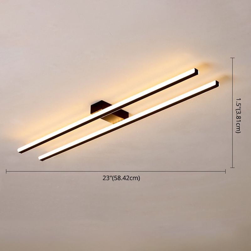 Lignes parallèles LED encastré simplicité acrylique Ultra-mince couloir éclairage monté au plafond