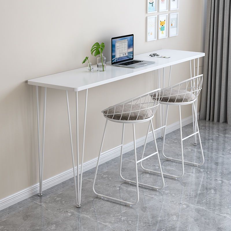 Rectangle Top Counter Height Table with Metal Base Bar Table