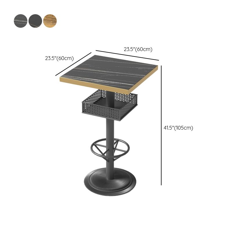 Industrial Style Bar Height Table Cafe Bar Dining Table with Storage