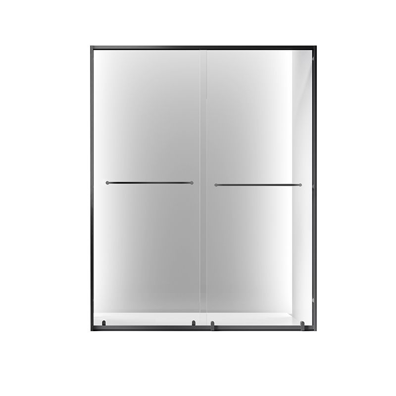 Double Shift Semi Frameless Narrow Bezel Tempered Glass Shower Door