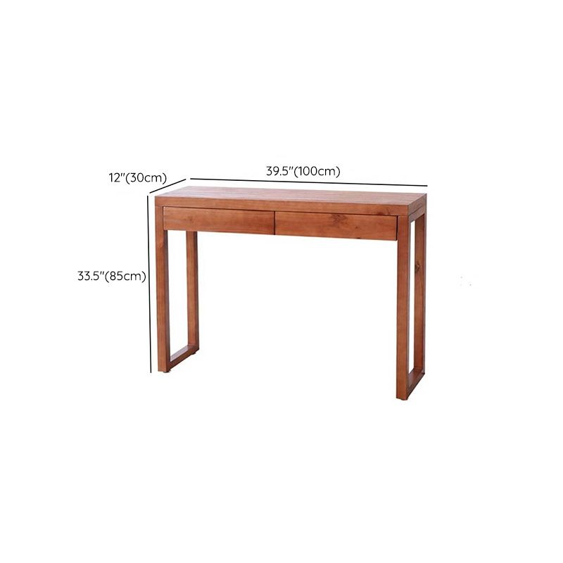Mid-Century Modern Pine Console Sofa Table Rectangle End Table for Hall