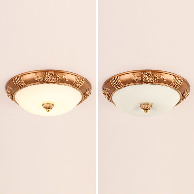 Bowl Flush Mount Lighting Fixtures Traditional Glass Flushmount