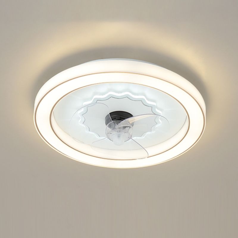 Kreisförmige Halbflush Mount Light Einfachheit Acryl Schlafzimmer LED Deckenventilator Licht
