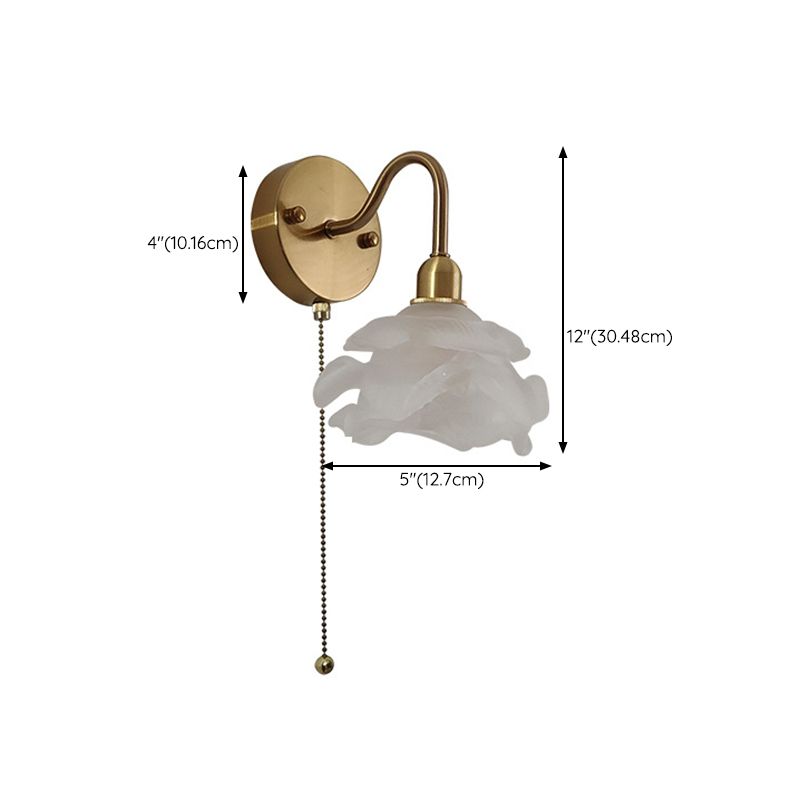 Flower Wall Lighting Modern Glass 1 Light Rustic Wall Sconces in Gold