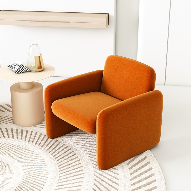 Mid-century Modern Accent Armchair Solid Color Fixed Back Armchair