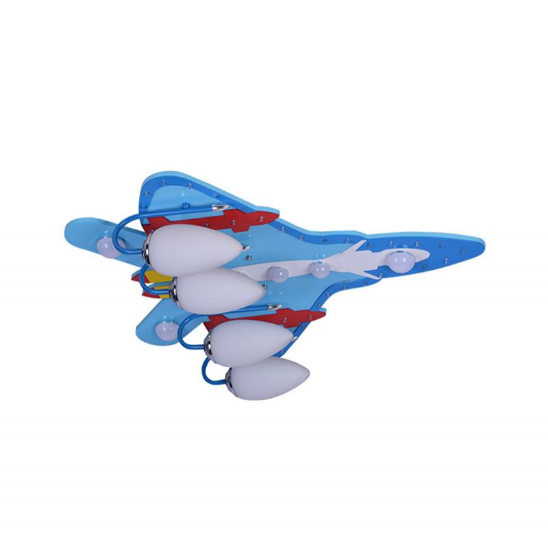Kids Cool Blue Flush Massimale Light Fighter Plane Flushmount Light per Ragazzi Bedroom