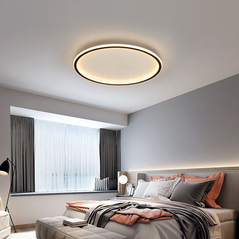 Plafonnier circulaire en métal, LED de style simple, proche du plafonnier