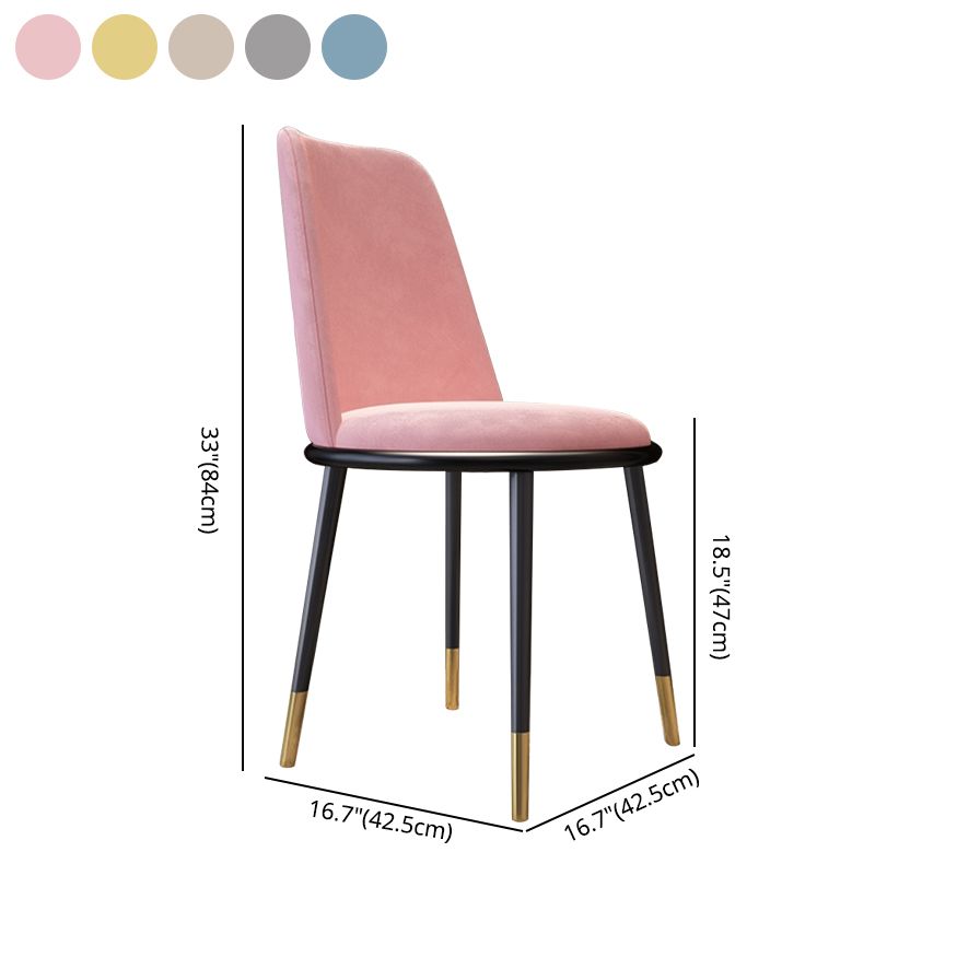 Sillas laterales de estilo nórdico, sillas sin brazos con patas de metal para cocina