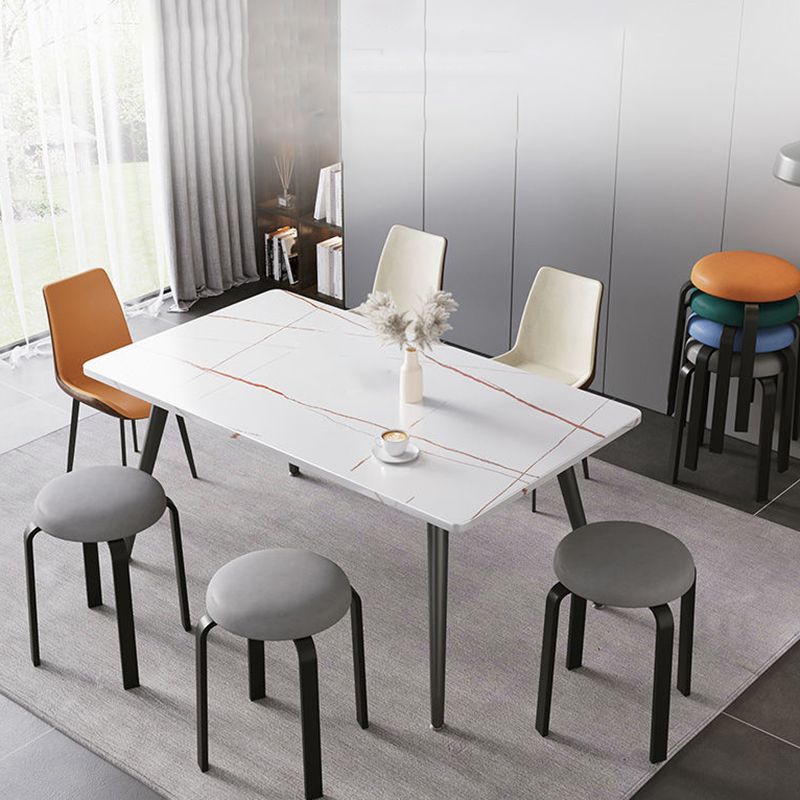 Grey Modern Standard Round Leather Water Resistant Indoor Standard