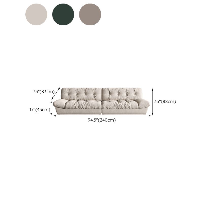 Armless Sofa Stain Resistant Standard Sofa with Tufted Split-Back