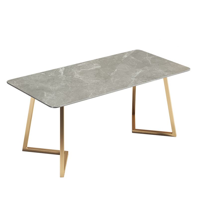 Modern White with Marble Counter Table Rectangle Dining Table for Kitchen
