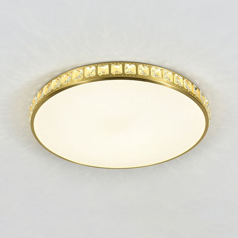 Modern Flush Light Gold Ceiling Lighting with Crystal for Bedroom