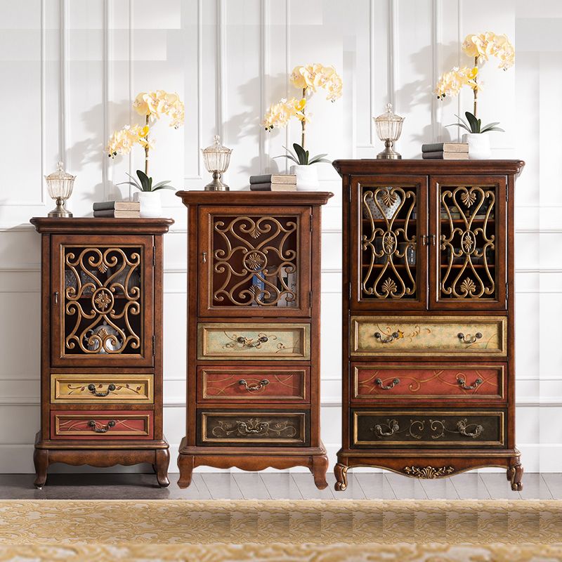 Modern Rectangle Chest Wood Bracket Legs Side Cabinet With Doors