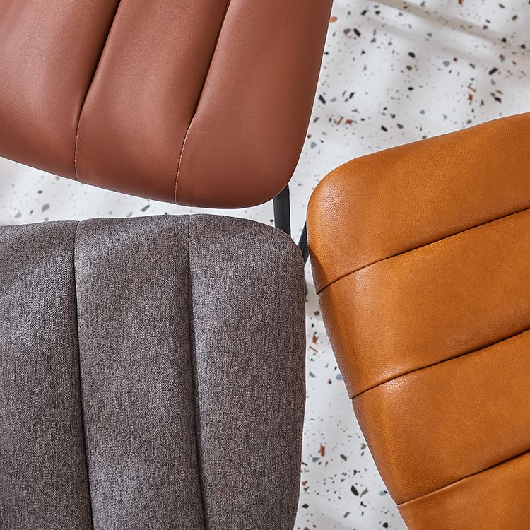 Chaise de salle à manger de style industriel, chaises latérales de cuisine sans accoudoirs avec pieds en métal