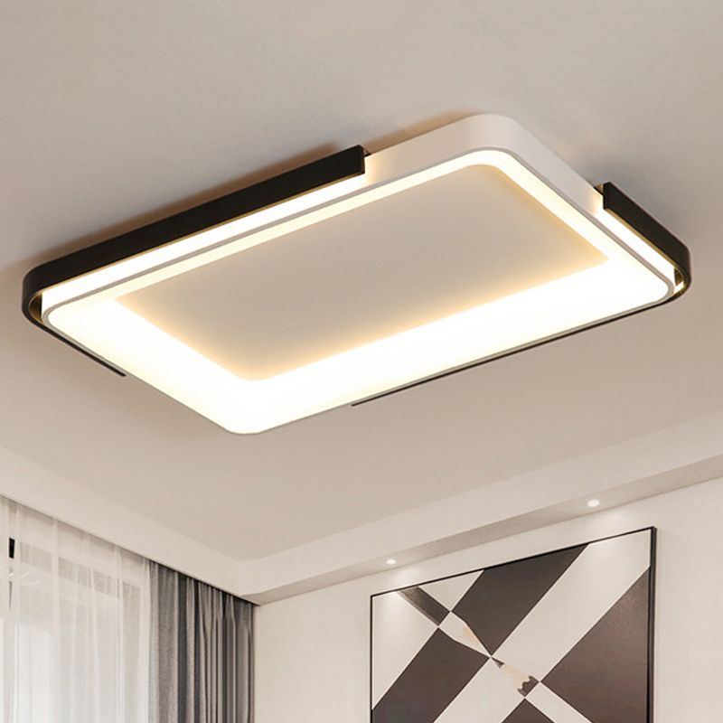 Montaje de techo rectangular/cuadrado de techo simple de metal simple LED de metal de montaje a ras de luz en blanco/cálido, 18 "/35.5" amplia