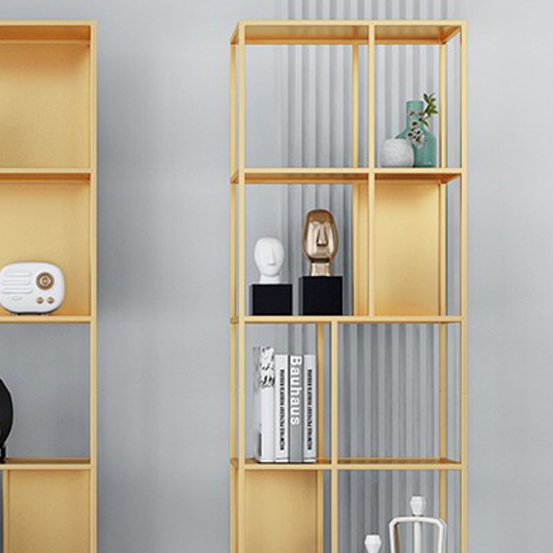 Open Metal Bookcase Industrial Rectangular Shelf for study room
