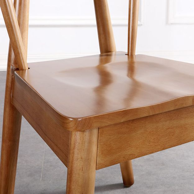Silla auxiliar de comedor de estilo escandinavo de madera, silla auxiliar de comedor casera sin brazos