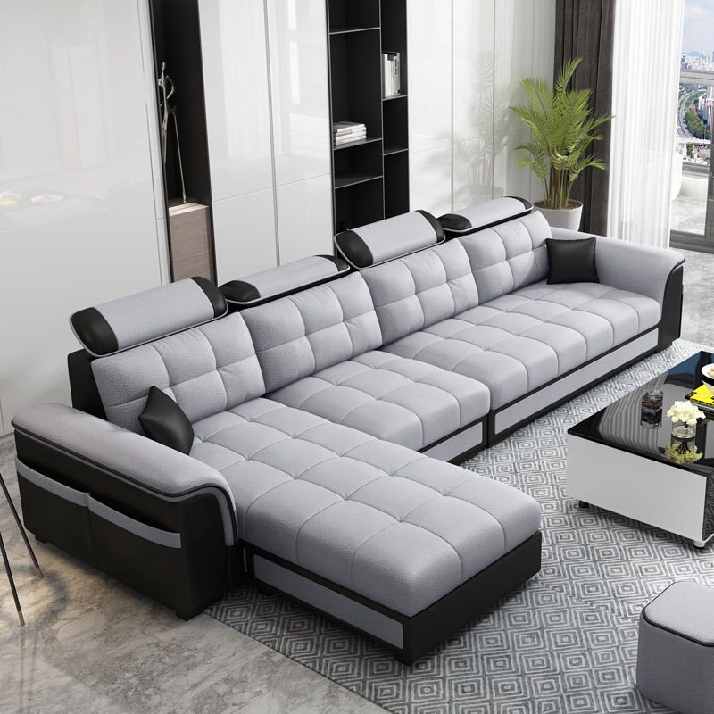 Light-grey Pillow Top Arm Modern Sofa/Sectional with Removable Cushions for Apartment