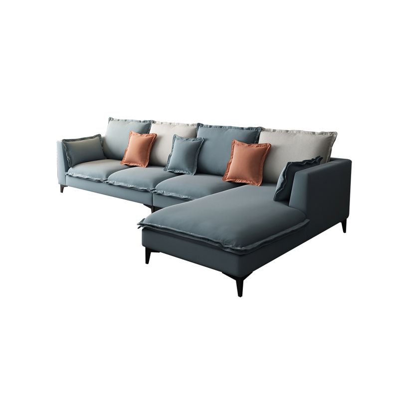129.92"L X 70.87"W X 34.65"H Modern Sofa Cushions Square Arm Sectional with Chaise