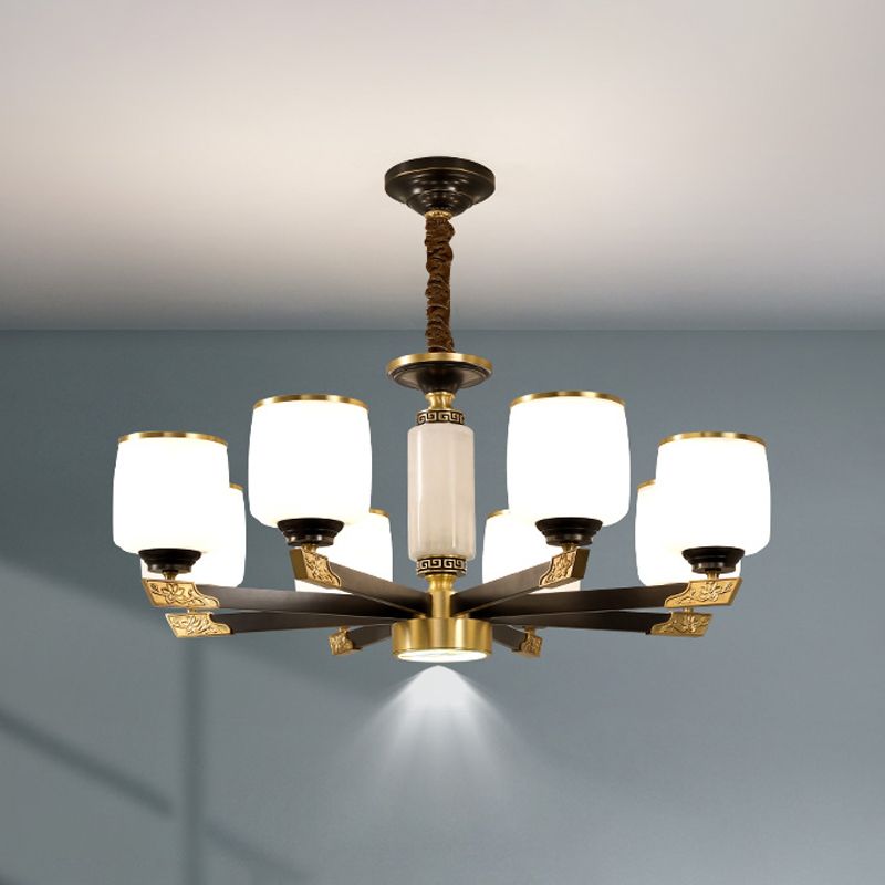 Multi Light Cylindrical Branch Hanging Pendant Modern Style Metal Hanging Lighting