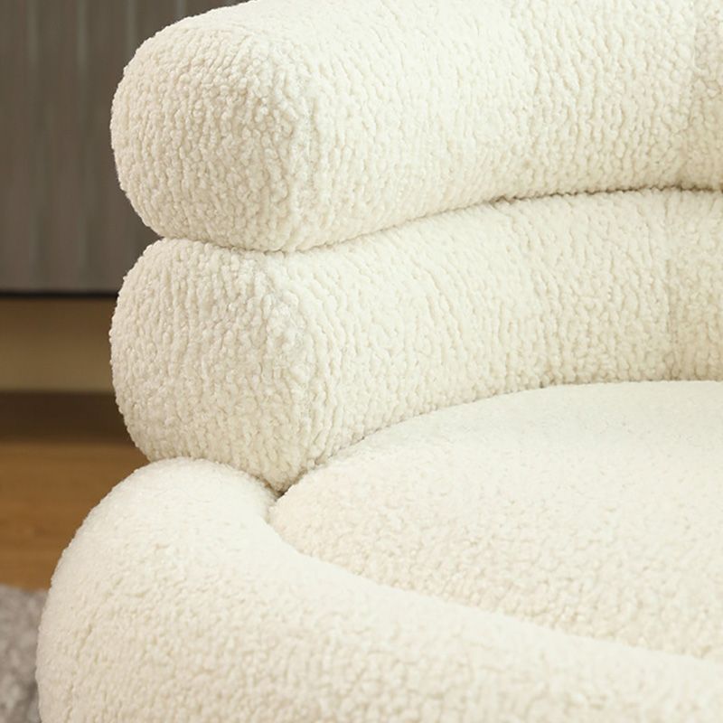 White Barrel Chair Arms Included Lounge Chair for Living Room