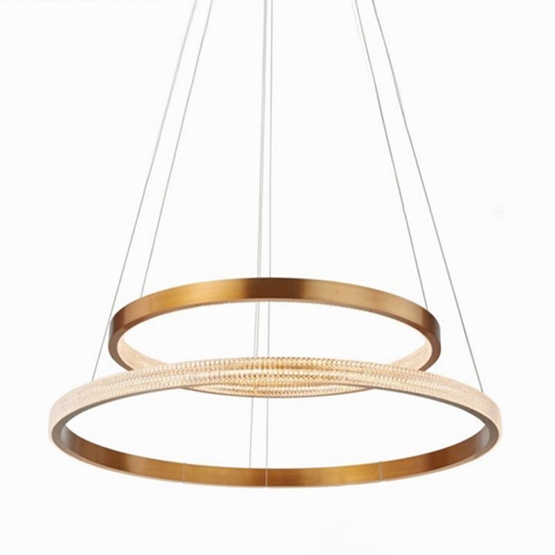 Circle Shade Metal Chandelier Lights Modern Chandelier Lighting Fixtures in Gold