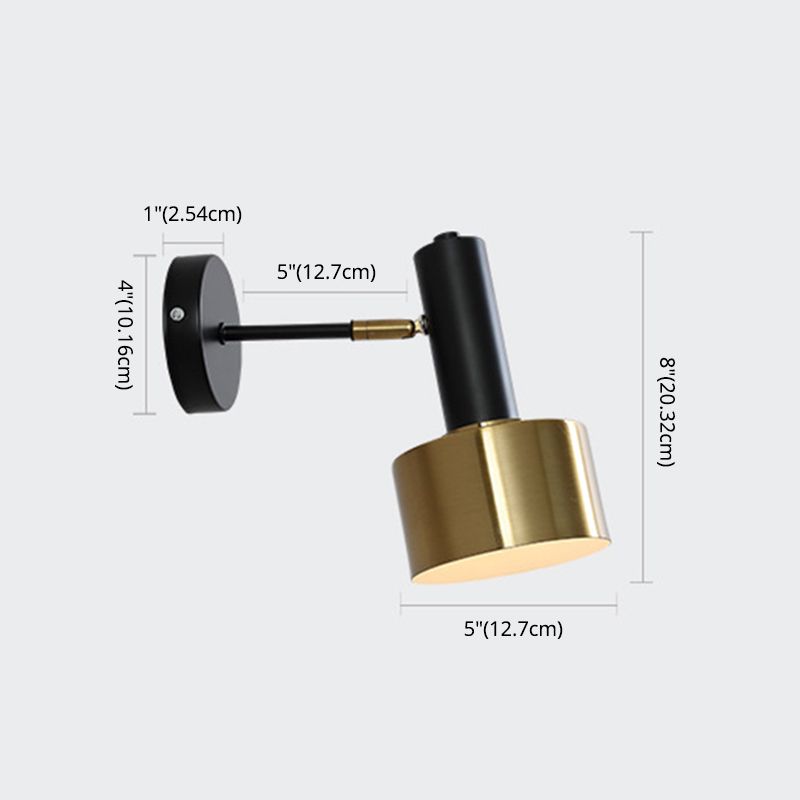 Postmoderne Small Wall Lampe métallique 1 tête de chevet de chevet.